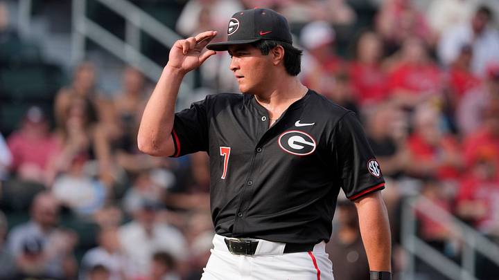 Georgia pitcher Brian Curley (7) gets set to pitch during a NCAA baseball game against Texas A&M in Athens, Ga., on Friday, May 16, 2025. Georgia pitcher Brian Curley (7) gets set to pitch during a NCAA baseball game against Texas A&M in Athens, Ga., on Friday, May 16, 2025.