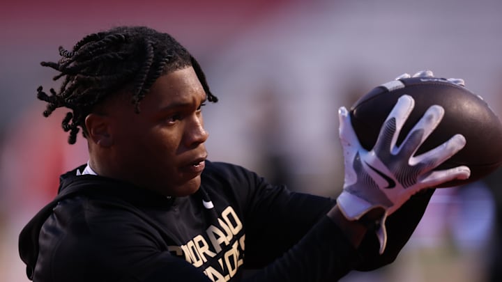 Oct 25, 2025; Salt Lake City, Utah, USA; Colorado Buffaloes wide receiver Dre'lon Miller warms up before the game against the Utah Utes at Rice-Eccles Stadium. Mandatory Credit: Rob Gray-Imagn Images Oct 25, 2025; Salt Lake City, Utah, USA; Colorado Buffaloes wide receiver Dre'lon Miller warms up before the game against the Utah Utes at Rice-Eccles Stadium. Mandatory Credit: Rob Gray-Imagn Images