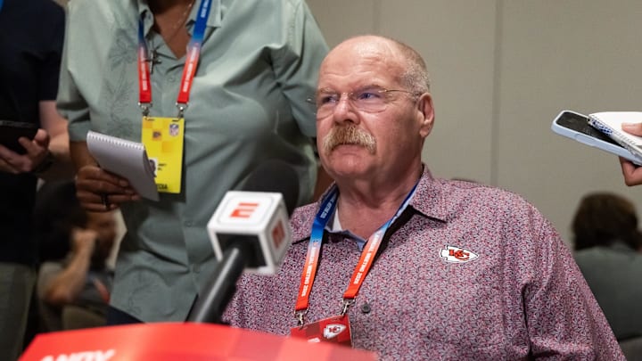 Mar 31, 2026; Phoenix, AZ, USA; Kansas City Chiefs head coach Andy Reid during the 2026 NFL Annual League Meeting at the Arizona Biltmore. Mandatory Credit: Mark J. Rebilas-Imagn Images