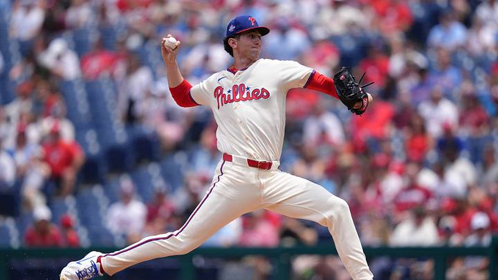 Jun 17, 2026; Philadelphia, Pennsylvania, USA; Philadelphia Phillies starting pitcher Andrew Painter (24) throws a pitch against the Miami Marlins in the first inning at Citizens Bank Park. Mandatory Credit: Kyle Ross-Imagn Images