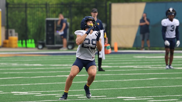 West Virginia University receiver Preston Fox