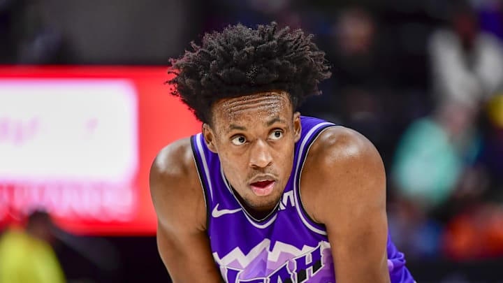 Mar 4, 2024; Salt Lake City, Utah, USA; Utah Jazz guard Collin Sexton (2) on the court against the Washington Wizards during the second half at the Delta Center. Mandatory Credit: Christopher Creveling-Imagn Images Mar 4, 2024; Salt Lake City, Utah, USA; Utah Jazz guard Collin Sexton (2) on the court against the Washington Wizards during the second half at the Delta Center. Mandatory Credit: Christopher Creveling-Imagn Images