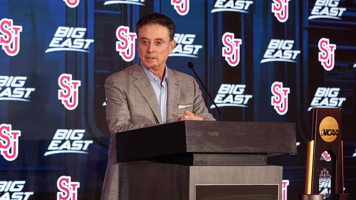Oct 1, 2026; New York, NY, USA; St. John's Red Storm head coach Rick Pitino speaks at 2026 Big East Media Day at Marriott Marquis. Mandatory Credit: Wendell Cruz-Imagn Images Oct 1, 2026; New York, NY, USA; St. John's Red Storm head coach Rick Pitino speaks at 2026 Big East Media Day at Marriott Marquis. Mandatory Credit: Wendell Cruz-Imagn Images