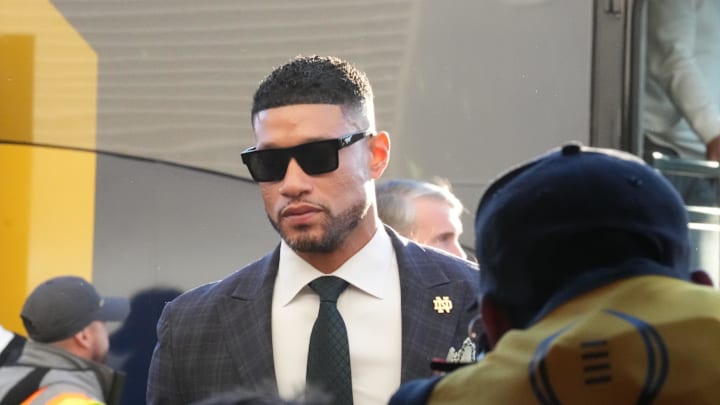 Marcus Freeman before the national championship between No. 3 Notre Dame and No. 6 Ohio State on Jan. 20, 2025. Marcus Freeman before the national championship between No. 3 Notre Dame and No. 6 Ohio State on Jan. 20, 2025.