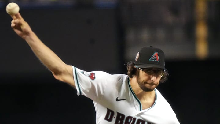 Arizona Diamondbacks Zac Gallen (23) pitches against the Atlanta Braves on June 4, 2023, at Chase Field in Phoenix.