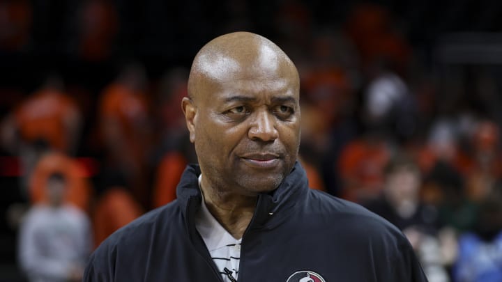 Jan 17, 2024; Coral Gables, Florida, USA; Florida State Seminoles head coach Leonard Hamilton looks on after the game against the Miami Hurricanes at Watsco Center. Mandatory Credit: Sam Navarro-USA TODAY Sports Jan 17, 2024; Coral Gables, Florida, USA; Florida State Seminoles head coach Leonard Hamilton looks on after the game against the Miami Hurricanes at Watsco Center. Mandatory Credit: Sam Navarro-USA TODAY Sports