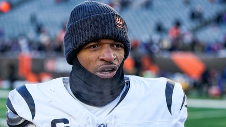 Cincinnati Bengals wide receiver Ja'Marr Chase (1) walks for the locker room after the fourth quarter of the NFL Week 15 game between the Cincinnati Bengals and the Baltimore Ravens at Paycor Stadium in Cincinnati on Sunday, Dec. 14, 2025. The Bengals were shut out, 24-0.