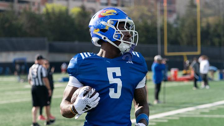Kansas redshirt senior wide receiver Nik McMillan (5) Kansas redshirt senior wide receiver Nik McMillan (5)