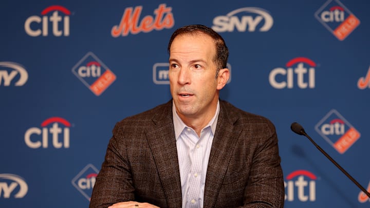 Dec 19, 2022; NY, NY, USA; New York Mets general manager Billy Eppler introduces pitcher Kodai Senga