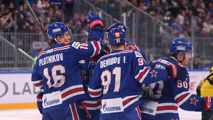 Ivan Demidov (91), Sergei Plotnikov (16) SKA Hockey Club...