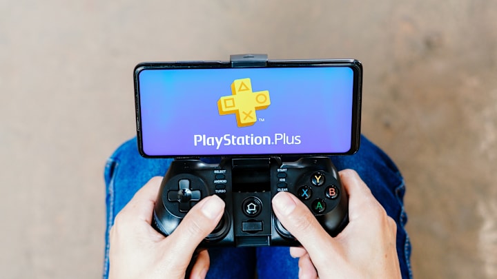 In this photo illustration, a person playing on a joystick...