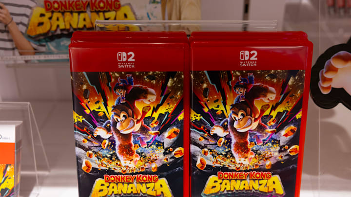 A Nintendo Switch 2 video game Donkey Kong Bananza on... A Nintendo Switch 2 video game Donkey Kong Bananza on...