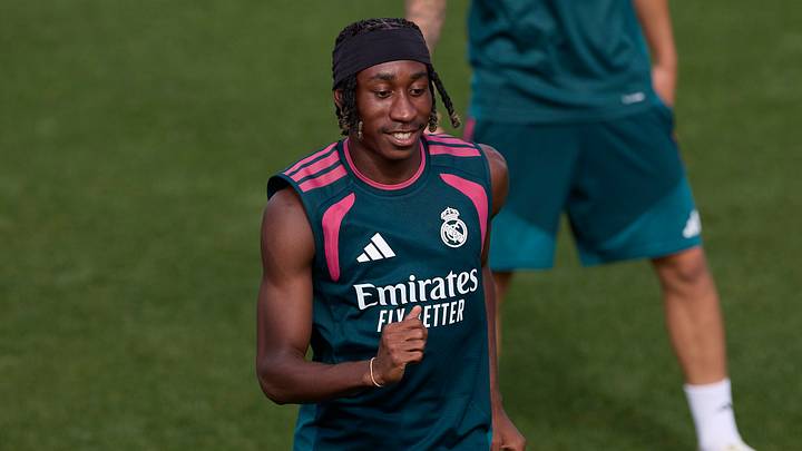 Yan Diomande of Real Madrid CF seen in action during the Yan Diomande of Real Madrid CF seen in action during the