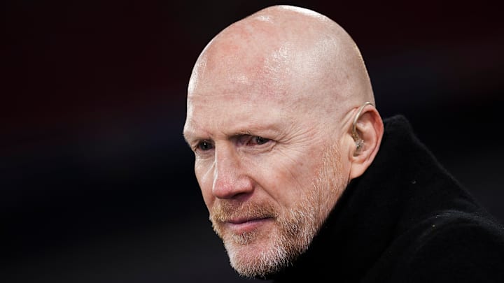 Matthias Sammer, former footballer, looks on at the end of...