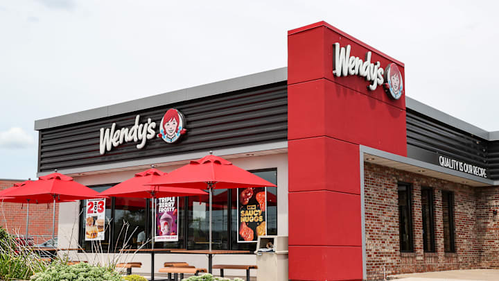 An exterior view of a Wendy's fast food restaurant...