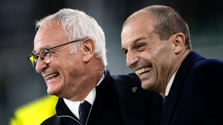 Ex-Juve boss Massimiliano Allegri (right) is on Claudio Ranieri's radar for AS Roma