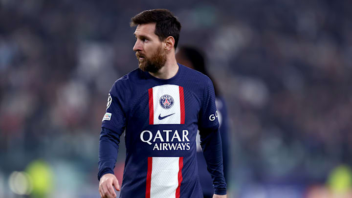 Lionel Messi of Paris Saint-Germain Fc  looks on during the...