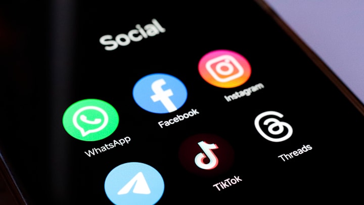 In this photo illustration, WhatsApp, Facebook, Instagram,...