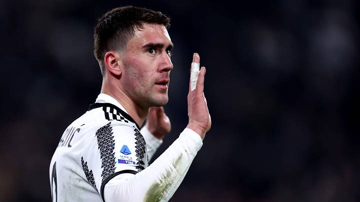 Dusan Vlahovic of Juventus Fc gestures during the Serie A... Dusan Vlahovic of Juventus Fc gestures during the Serie A...