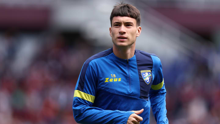 Matias Soule of Frosinone Calcio during warm up before the...