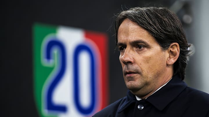 Simone Inzaghi, head coach of FC Internazionale, looks on...