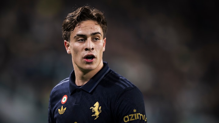 Kenan Yildiz of Juventus FC looks on during the Serie A...