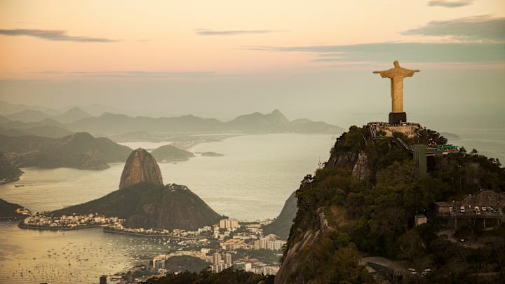 View of Rio de Janeiro at dusk