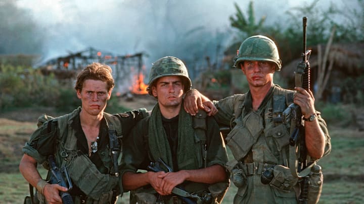 During the filming of Oliver Stone's ‘Platoon’ (1986).