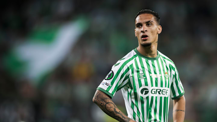 Antony Matheus Dos Santos of Real Betis Balompie looks on... Antony Matheus Dos Santos of Real Betis Balompie looks on...