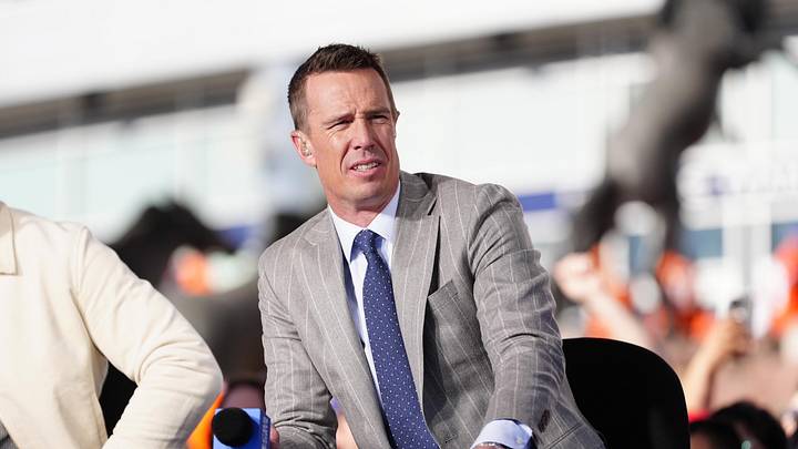 Nov 16, 2025; Denver, Colorado, USA; CBS sports broadcaster Matt Ryan before the game between the Kansas City Chiefs against the Denver Broncos at Empower Field at Mile High. Mandatory Credit: Ron Chenoy-Imagn Images Nov 16, 2025; Denver, Colorado, USA; CBS sports broadcaster Matt Ryan before the game between the Kansas City Chiefs against the Denver Broncos at Empower Field at Mile High. Mandatory Credit: Ron Chenoy-Imagn Images