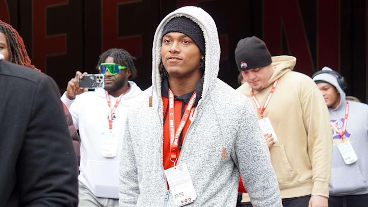 Tyler Atkinson visits OSU the day of the Ohio State Buckeyes' 38-15 win over the Indiana Hoosiers in an NCAA football game at Ohio Stadium in Columbus on Saturday, Nov. 23, 2024.