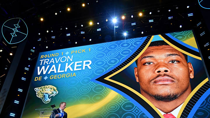 Apr 28, 2022; Las Vegas, NV, USA; Georgia defensive end Travon Walker is announced as the No. 1 pick