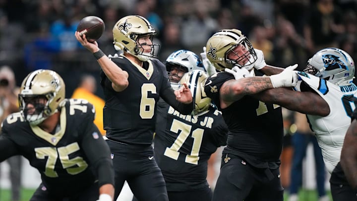 Tyler Shough and the Saints are home favorites against the Jets. Tyler Shough and the Saints are home favorites against the Jets.