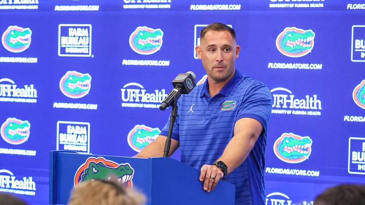 Special Team Coordinator Johnathan Galante speaks during Florida Football Fall camp availability at Heavener Football Training Center in Gainesville, FL on Tuesday, August 4, 2026. [Alan Youngblood/Gainesville Sun]