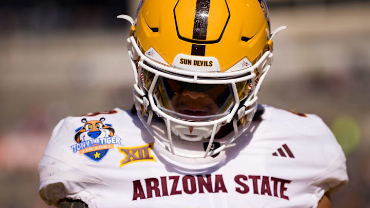 Arizona State football players warm up before facing Duke in the Tony the Tiger Sun Bowl at Sun Bowl Stadium in El Paso, Texas, on Wednesday, Dec. 31, 2025.