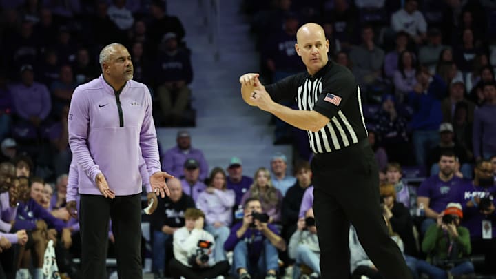 Kansas State Wildcats head coach Jerome Tang gets a technical. Mandatory Credit: Scott Sewell-Imagn Images