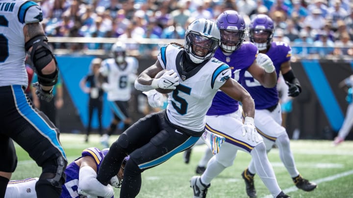 Oct 1, 2023; Charlotte, North Carolina, USA; Carolina Panthers wide receiver Laviska Shenault Jr.