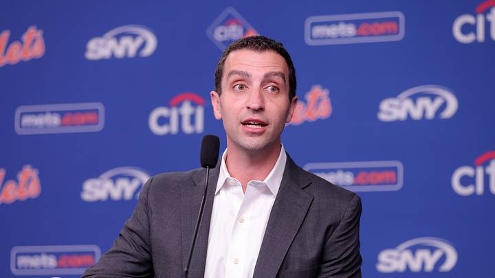 Jun 26, 2026; New York City, New York, USA; New York Mets president of baseball operations David Stearns speaks during a press conference before a game against the Philadelphia Phillies at Citi Field. The club earlier today parted ways with manager Carlos Mendoza (not pictured). Mandatory Credit: Brad Penner-Imagn Images Jun 26, 2026; New York City, New York, USA; New York Mets president of baseball operations David Stearns speaks during a press conference before a game against the Philadelphia Phillies at Citi Field. The club earlier today parted ways with manager Carlos Mendoza (not pictured). Mandatory Credit: Brad Penner-Imagn Images
