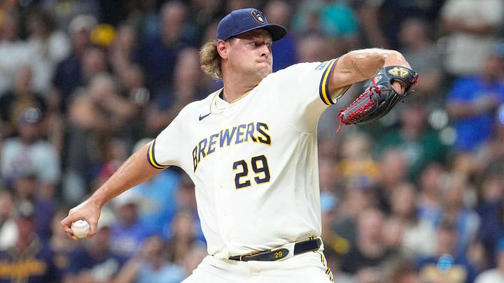 Aug 4, 2026; Milwaukee, Wisconsin, USA; Milwaukee Brewers relief pitcher Trevor Megill (29) delivers a pitch against the Pittsburgh Pirates in the ninth inning at American Family Field. Mandatory Credit: Michael McLoone-Imagn Images Aug 4, 2026; Milwaukee, Wisconsin, USA; Milwaukee Brewers relief pitcher Trevor Megill (29) delivers a pitch against the Pittsburgh Pirates in the ninth inning at American Family Field. Mandatory Credit: Michael McLoone-Imagn Images