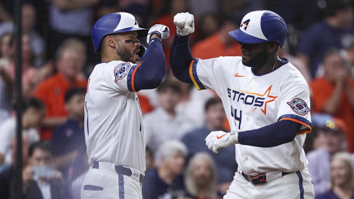 Yordan Alvarez and the Astros are home favorites against the Red Sox.