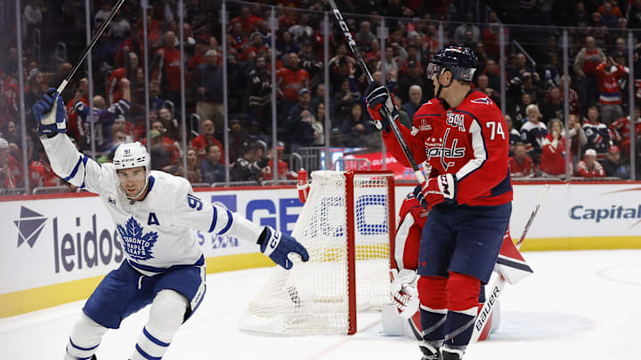John Carlson, Logan Thompson, Washington Capitals Mandatory Credit: Geoff Burke-Imagn Images