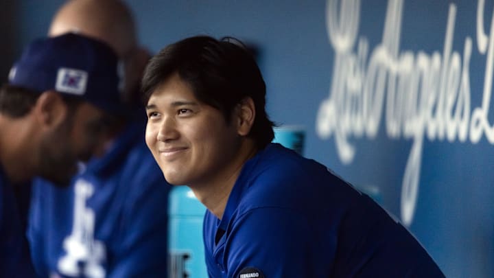 Mar 4, 2025; Phoenix, Arizona, USA; Los Angeles Dodgers designated hitter Shohei Ohtani against the Cincinnati Reds during a spring training game at Camelback Ranch-Glendale. Mandatory Credit: Mark J. Rebilas-Imagn Images Mar 4, 2025; Phoenix, Arizona, USA; Los Angeles Dodgers designated hitter Shohei Ohtani against the Cincinnati Reds during a spring training game at Camelback Ranch-Glendale. Mandatory Credit: Mark J. Rebilas-Imagn Images