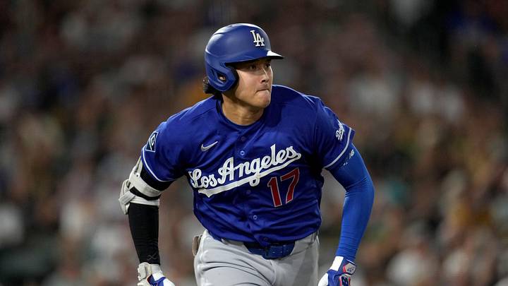 Jun 29, 2026; West Sacramento, California, USA; Los Angeles Dodgers designated hitter Shohei Ohtani (17) runs toward first after hitting a single against the Athletics in the eighth inning at Sutter Health Park. Mandatory Credit: Cary Edmondson-Imagn Images Jun 29, 2026; West Sacramento, California, USA; Los Angeles Dodgers designated hitter Shohei Ohtani (17) runs toward first after hitting a single against the Athletics in the eighth inning at Sutter Health Park. Mandatory Credit: Cary Edmondson-Imagn Images