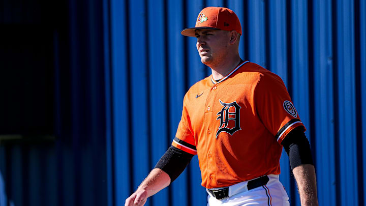 Detroit Tigers pitcher Tarik Skubal during spring training at TigerTown in Lakeland, Fla. on Friday, Feb. 20, 2026.