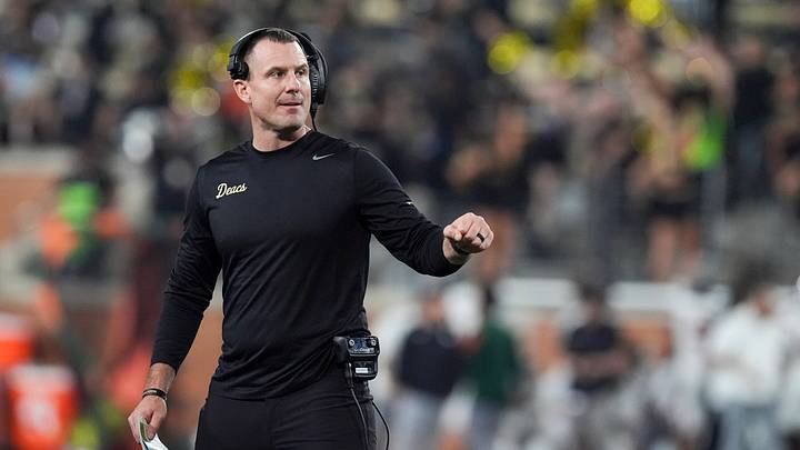 Sep 18, 2026; Winston-Salem, North Carolina, USA; Wake Forest Demon Deacons head coach Jake Dickert during the second half against the Miami (FL) Hurricanes at Allegacy Federal Credit Union Stadium. Mandatory Credit: Jim Dedmon-Imagn Images Sep 18, 2026; Winston-Salem, North Carolina, USA; Wake Forest Demon Deacons head coach Jake Dickert during the second half against the Miami (FL) Hurricanes at Allegacy Federal Credit Union Stadium. Mandatory Credit: Jim Dedmon-Imagn Images