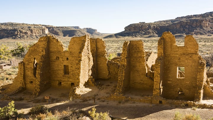 Ancestral Puebloan ruins in Chaco Canyon National Historical Park.