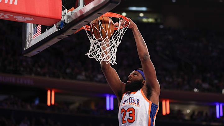 New York Knicks center Mitchell Robinson dunks the ball during the second half against the Portland Trail Blazers at Madison Square Garden. Mandatory Credit: Vincent Carchietta-Imagn Images New York Knicks center Mitchell Robinson dunks the ball during the second half against the Portland Trail Blazers at Madison Square Garden. Mandatory Credit: Vincent Carchietta-Imagn Images