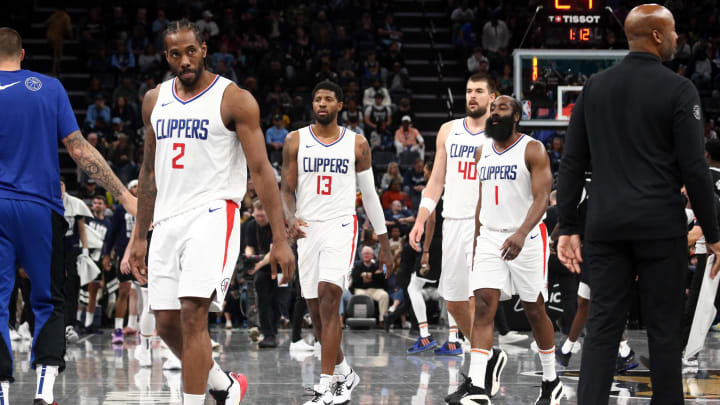 Feb 23, 2024; Memphis, Tennessee, USA; Los Angeles Clippers forward Kawhi Leonard (2), forward Paul