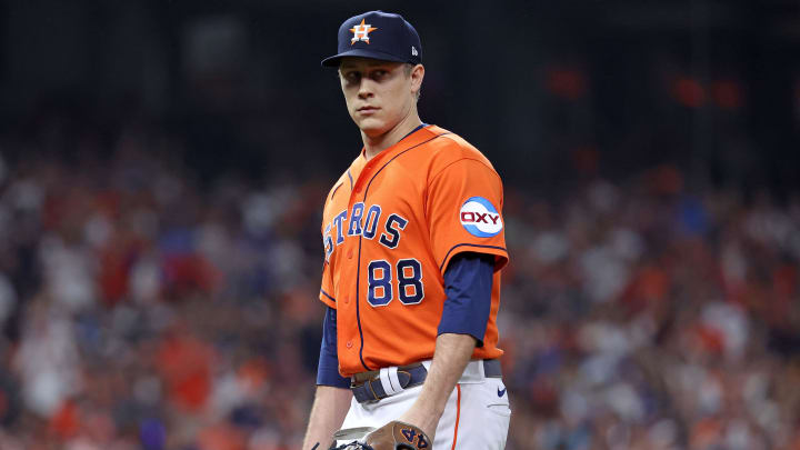 Oct 22, 2023; Houston, Texas, USA; Houston Astros relief pitcher Phil Maton (88) in the sixth inning during game six of the ALCS for the 2023 MLB playoffs against the Texas Rangers at Minute Maid Park