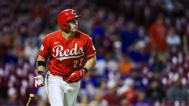 Jun 15, 2026; Cincinnati, Ohio, USA; Cincinnati Reds outfielder JJ Bleday (22) drops his bat after hitting a three-run home run in the eighth inning against the New York Mets at Great American Ball Park. Mandatory Credit: Katie Stratman-Imagn Images Jun 15, 2026; Cincinnati, Ohio, USA; Cincinnati Reds outfielder JJ Bleday (22) drops his bat after hitting a three-run home run in the eighth inning against the New York Mets at Great American Ball Park. Mandatory Credit: Katie Stratman-Imagn Images